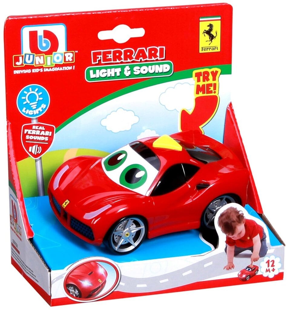 Automobilis BB Junior Ferrari Light & Sound, 16-81002 kaina ir informacija | Žaislai kūdikiams | pigu.lt