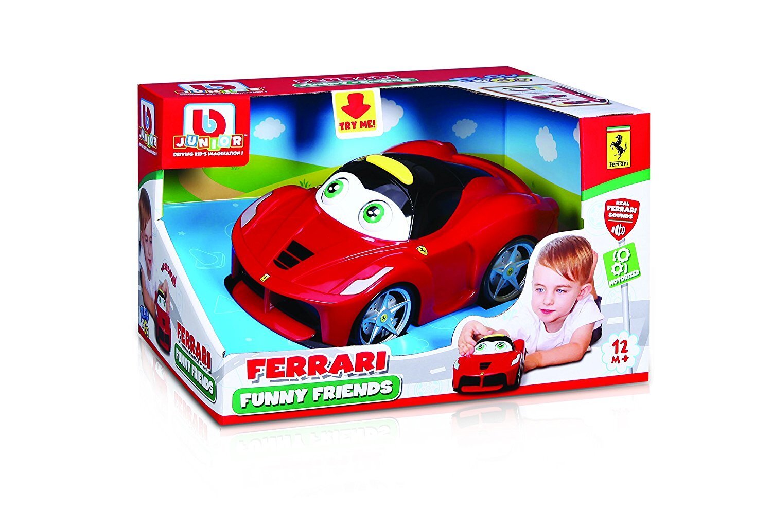 Automobilis BB Junior Ferrari Funny Friend, 16-81502 kaina ir informacija | Žaislai kūdikiams | pigu.lt