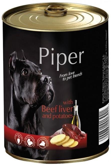 Piper su bulvėmis ir jautienos kepenimis, 400 g kaina ir informacija | Konservai šunims | pigu.lt