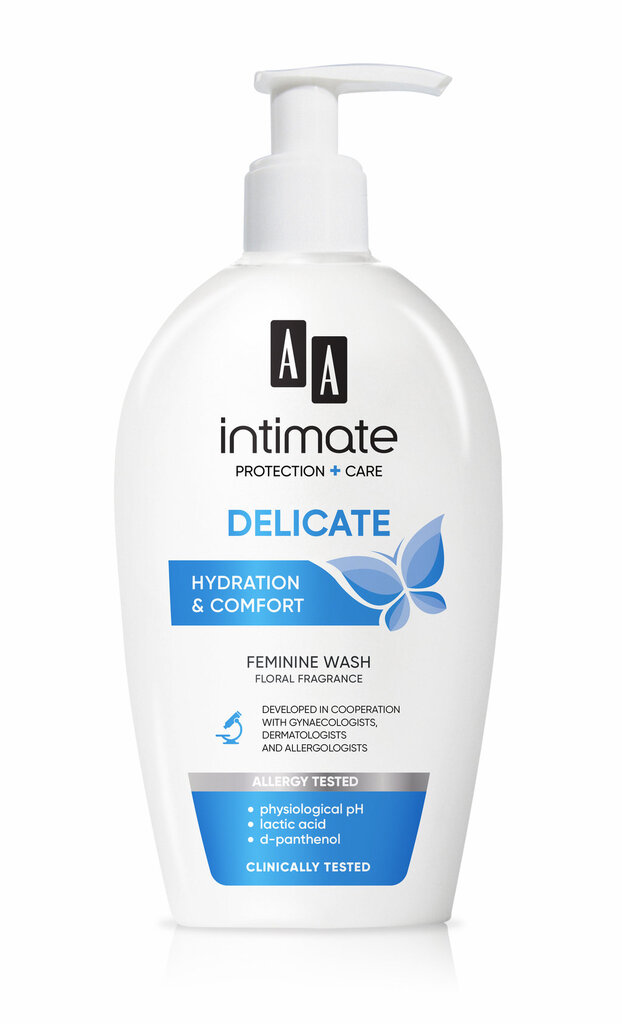 Švelnus intymios higienos prausiklis AA Delicate Creamy Feminine Wash 300 ml цена и информация | Intymios higienos prausikliai | pigu.lt