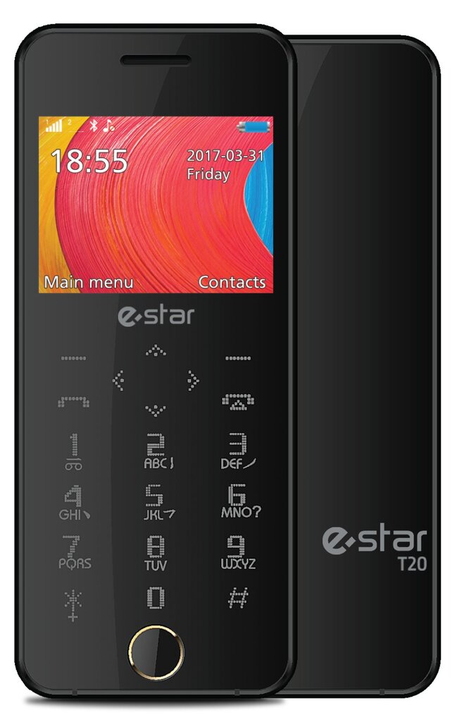 eStar T20 (LT, LV, EE, RU, EN), Juodas kaina ir informacija | Mobilieji telefonai | pigu.lt