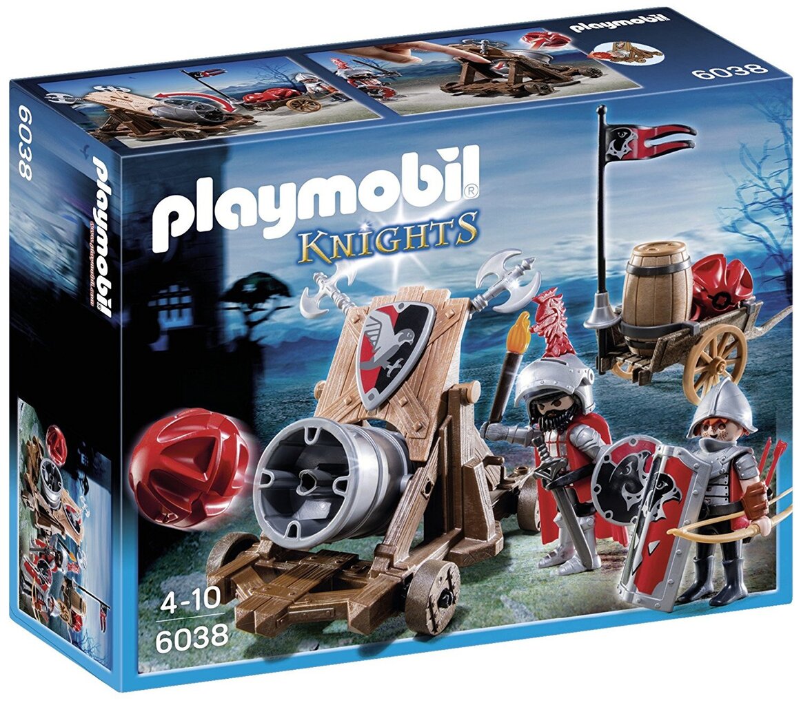 6038 PLAYMOBIL® Knights, Vanago riteriai su patranka kaina ir informacija | Konstruktoriai ir kaladėlės | pigu.lt