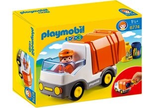 Контруктор Playset Playmobil 1,2,3 Garbage Truck 6774 цена и информация | Конструкторы и кубики | pigu.lt