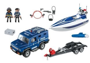 Kонструктор 5187 PLAYMOBIL® Police Truck with Speedboat цена и информация | Конструкторы и кубики | pigu.lt
