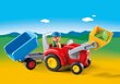 6964 PLAYMOBIL® 1.2.3, Traktorius su kaušu ir priekaba цена и информация | Konstruktoriai ir kaladėlės | pigu.lt