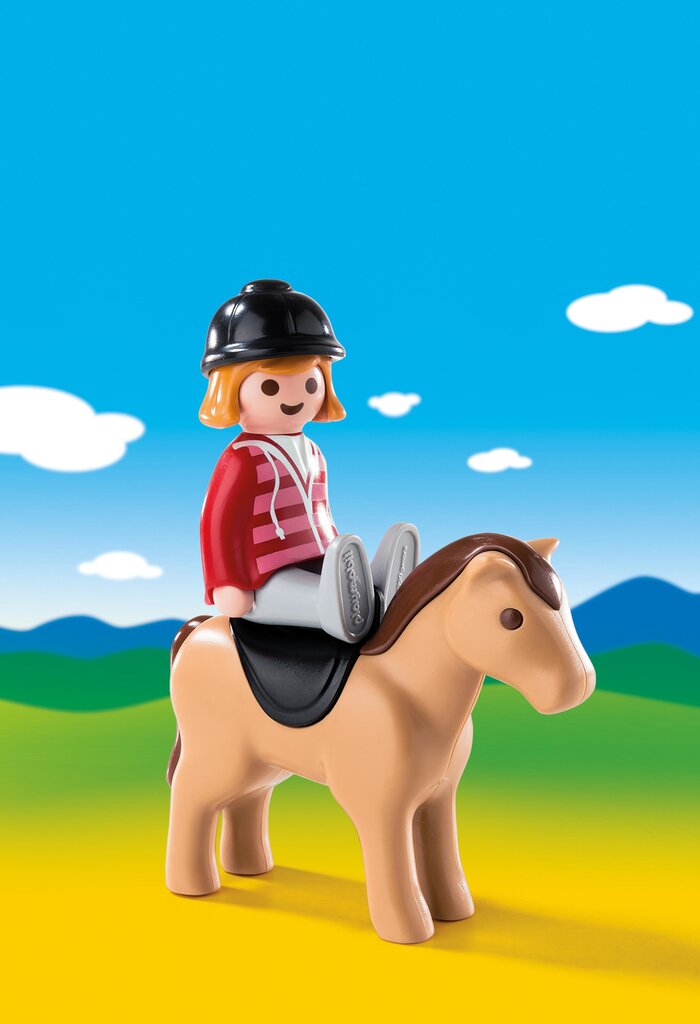 6973 PLAYMOBIL® 1.2.3 Raitelė su žirgu kaina ir informacija | Konstruktoriai ir kaladėlės | pigu.lt