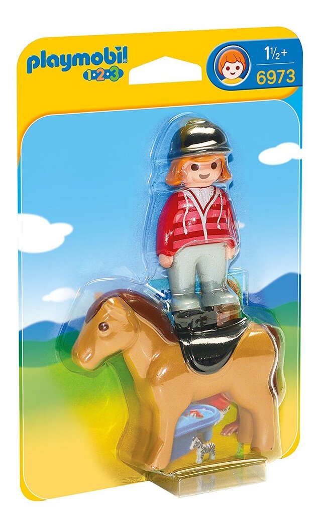 6973 PLAYMOBIL® 1.2.3 Raitelė su žirgu kaina ir informacija | Konstruktoriai ir kaladėlės | pigu.lt