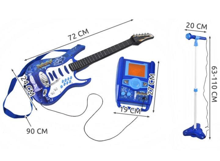 Elektrinės gitaros, mikrofono ir kolonėlės rinkinys kaina ir informacija | Gitaros | pigu.lt
