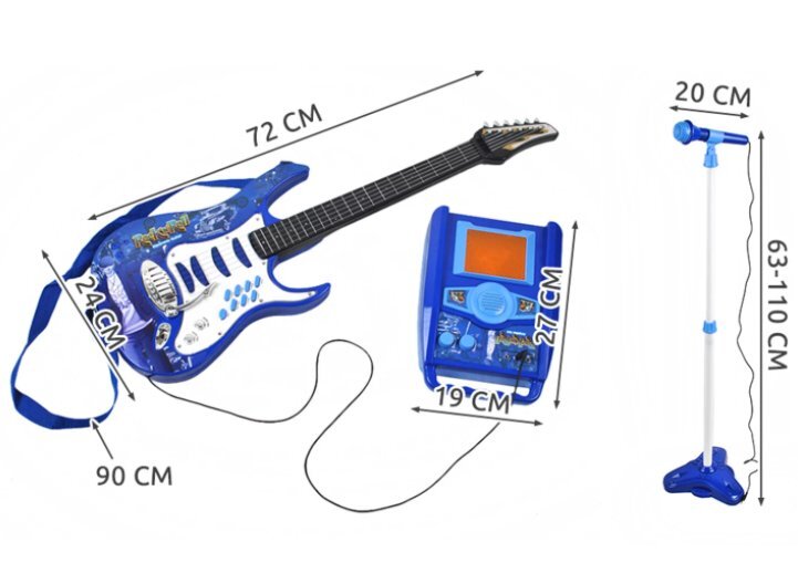 Elektrinės gitaros, mikrofono ir kolonėlės rinkinys kaina | pigu.lt