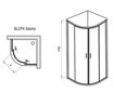 Pusapvalė dušo kabina Ravak BLCP4-90 Sabina, matinis stiklas kaina ir informacija | Dušo kabinos | pigu.lt