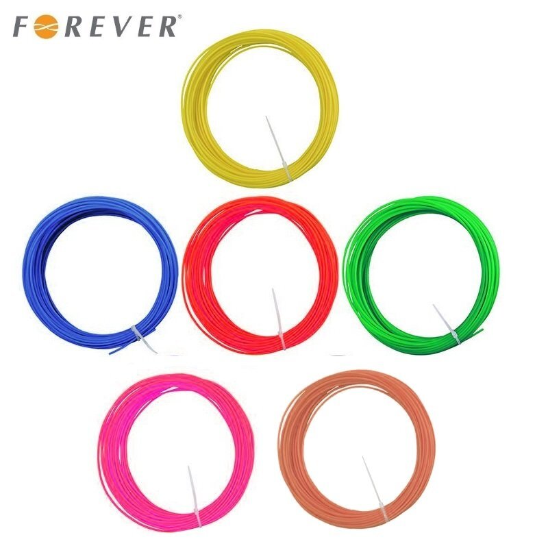 Forever ABS 1.75mm filament set 6in1 Red / Blue / Green / Yellow / Brown / Pink 3m each for 3D Printing Pen цена и информация | Išmanioji technika ir priedai | pigu.lt