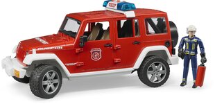 Bruder Jeep Wrangler пожарная машина со звуком и светом + фигурка цена и информация | Игрушки для мальчиков | pigu.lt