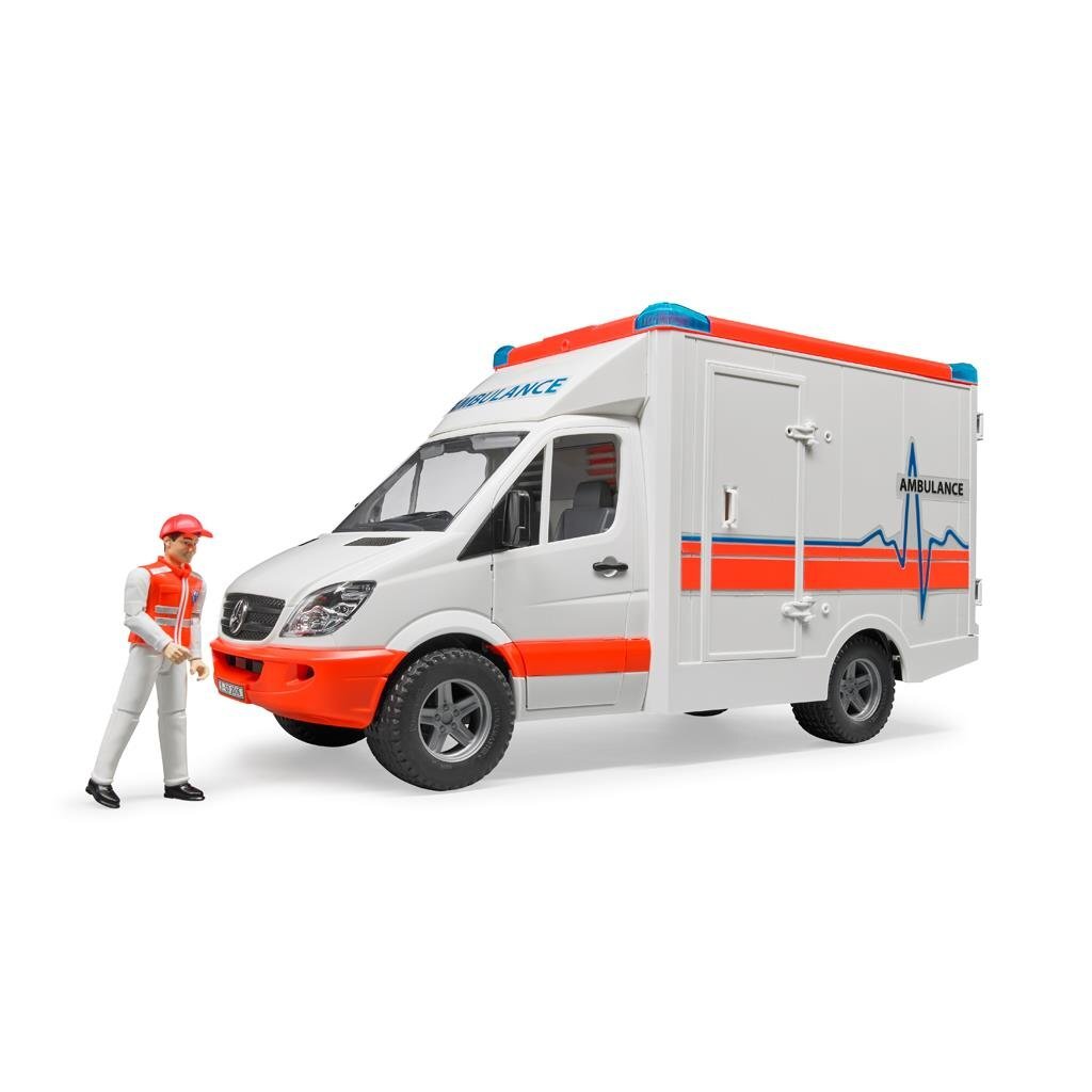 Bruder greitosios pagalbos automobilis su figūrėle, 02536 kaina ir informacija | Žaislai berniukams | pigu.lt