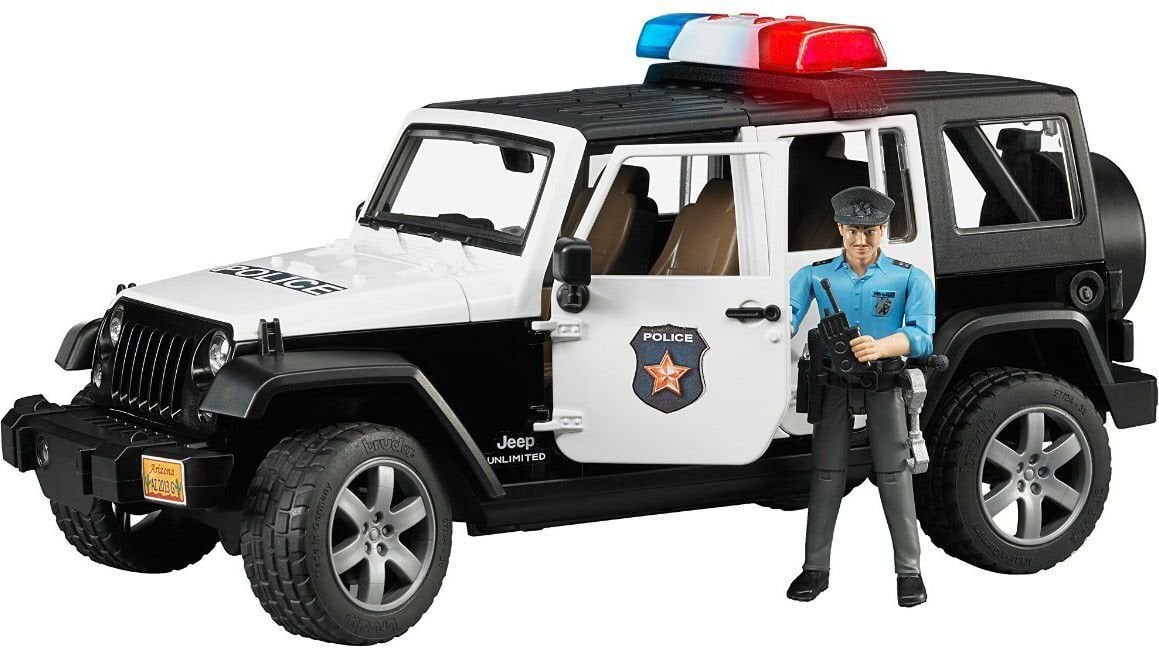 Policijos mašina Jeep Wrangle Bruder, BR-02526 kaina ir informacija | Žaislai berniukams | pigu.lt