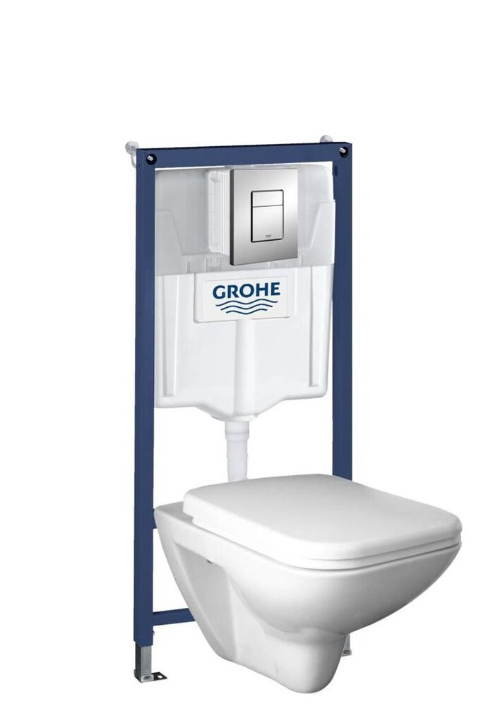 WC komplektas Grohe: WC potinkinis rėmas + klozetas Senner + mygtukas + lėtai nusileidžiantis dangtis цена и информация | Klozetai | pigu.lt
