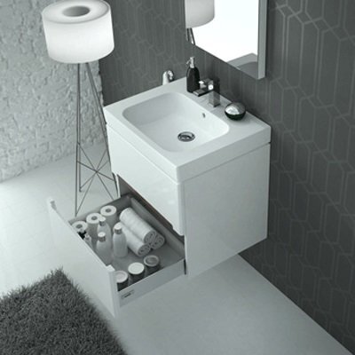 Apatinė vonios spintelė su praustuvu Kolo Modo 50 cm, balta kaina ir informacija | Vonios spintelės | pigu.lt