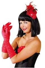 Сатиновые перчатки, красный цвет, 40 см цена и информация | Карнавальные костюмы | pigu.lt