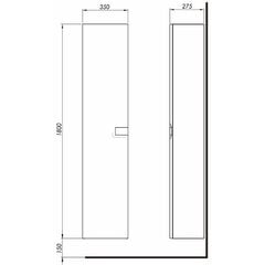 Шкаф-пенал KOLO Twins 180 см, белый цена и информация | Шкафчики для ванной | pigu.lt