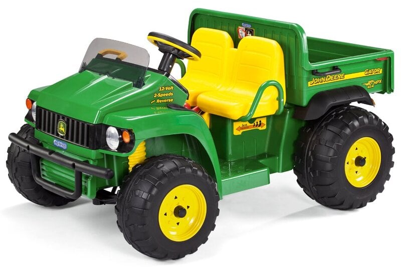 Dvivietis vaikiškas elektrinis traktorius Peg Perego John Deere Gator HPX  12V, žalias kaina | pigu.lt