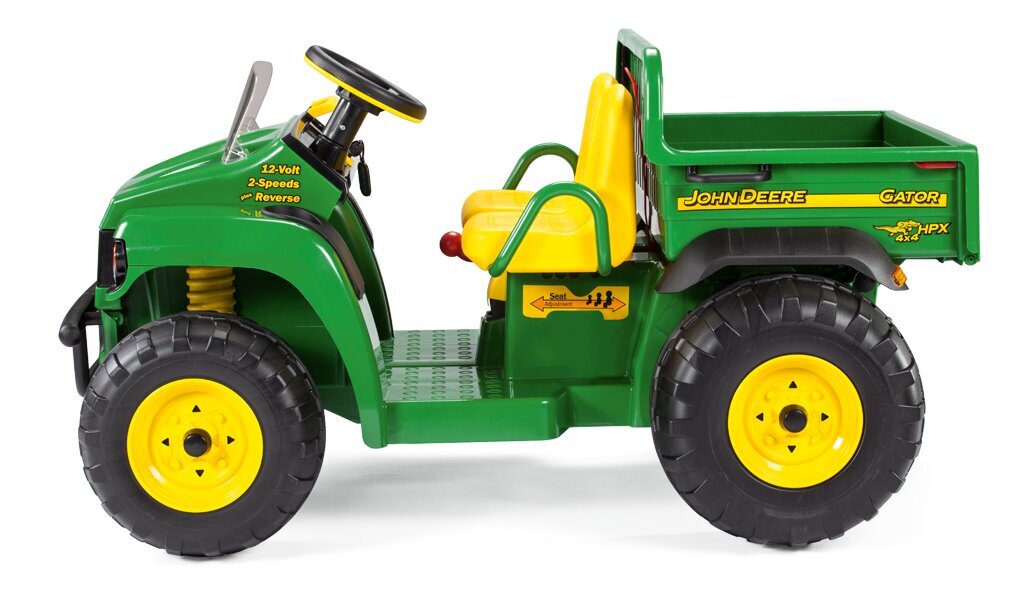Dvivietis vaikiškas elektrinis traktorius Peg Perego John Deere Gator HPX 12V, žalias kaina ir informacija | Elektromobiliai vaikams | pigu.lt