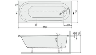 Vonia Sanplast Idea IDEA-WP kaina ir informacija | Vonios | pigu.lt