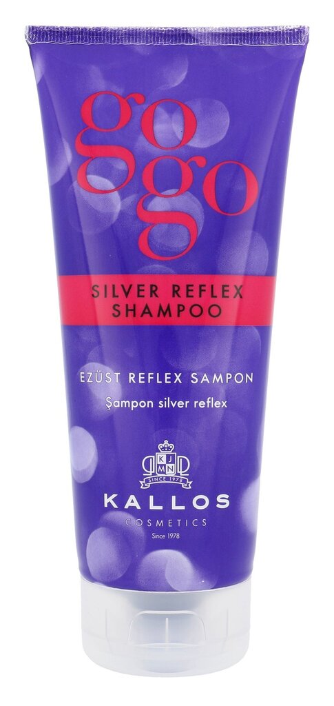 Geltonus tonus neutralizuojantis šampūnas šviesiems plaukams Kallos Gogo Silver Reflex 200 ml kaina ir informacija | Šampūnai | pigu.lt