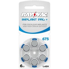 Элементы Rayovac Implant PRO+ для кохлеарных имплантатов PR44 675, 6 шт. цена и информация | Батарейки | pigu.lt