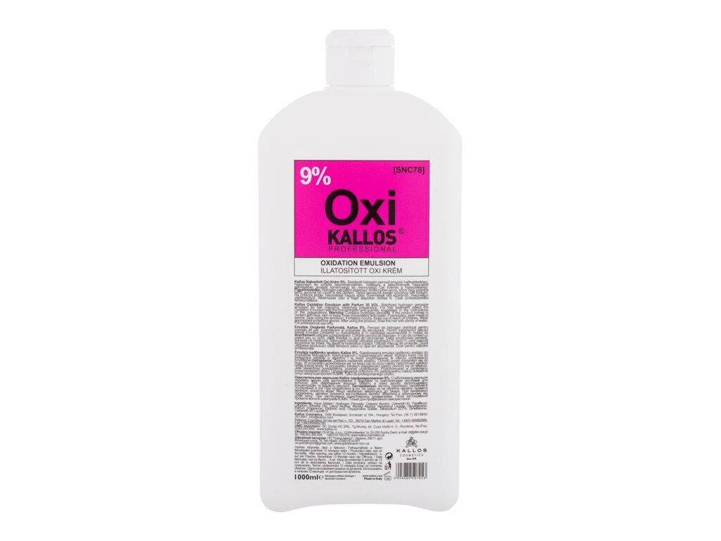 Peroksidinis kremas, 9% Kallos Cosmetics Oxi Hair Color moterims, 1000 ml цена и информация | Plaukų dažai | pigu.lt