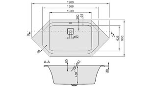 Ванна Sanplast Space Line W6k/SPACE цена и информация | Для ванны | pigu.lt