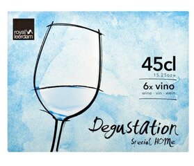 Taurės vynui DEGUSTATION 450 ml, 6 vnt kaina ir informacija | Royal Leerdam Virtuvės, buities, apyvokos prekės | pigu.lt