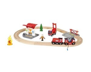 Игровой набор Железная дорога - Пожарная станция Brio Railway, 33815000 цена и информация | Игрушки для мальчиков | pigu.lt