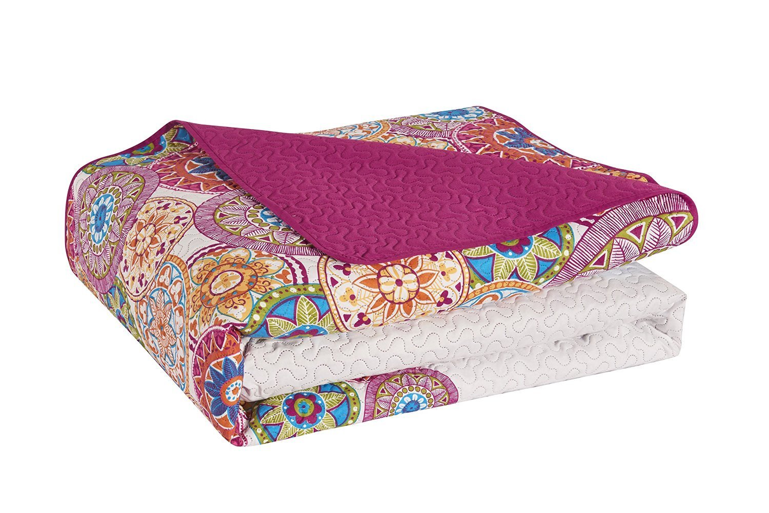 Dvipusė lovatiesė Bibi Purple White, 220x240 cm kaina ir informacija | Lovatiesės ir pledai | pigu.lt