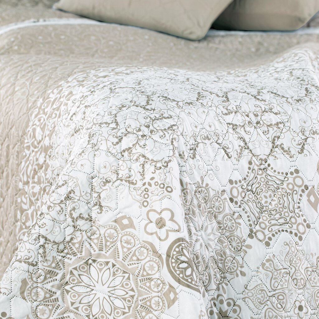 Dvipusė lovatiesė Alhambra White Beige, 200x220 cm kaina ir informacija | Lovatiesės ir pledai | pigu.lt