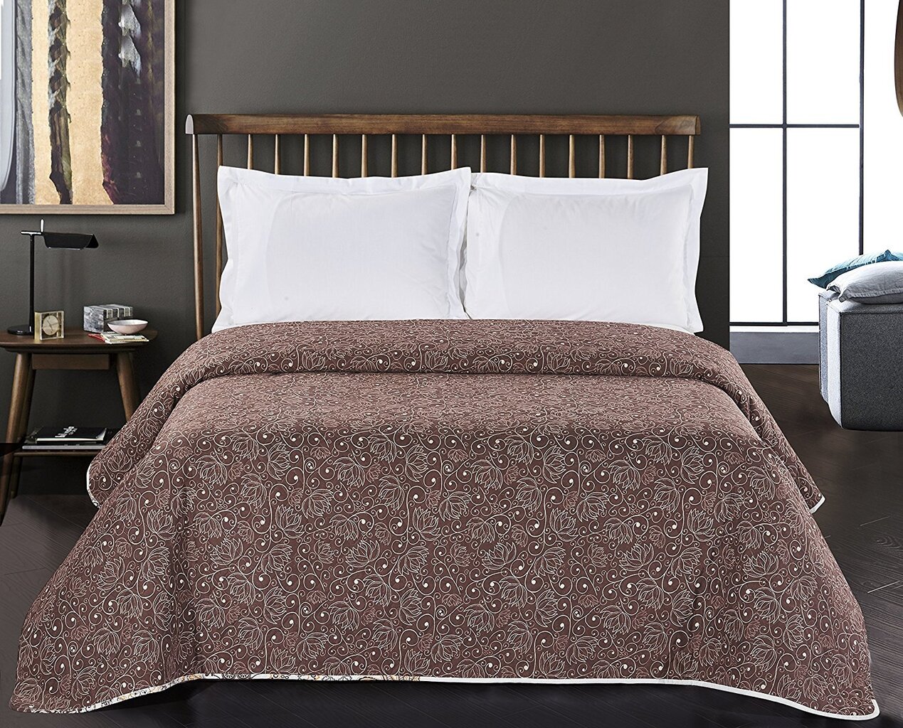 Dvipusė lovatiesė Alhambra Brown Orange, 240x260 cm kaina ir informacija | Lovatiesės ir pledai | pigu.lt