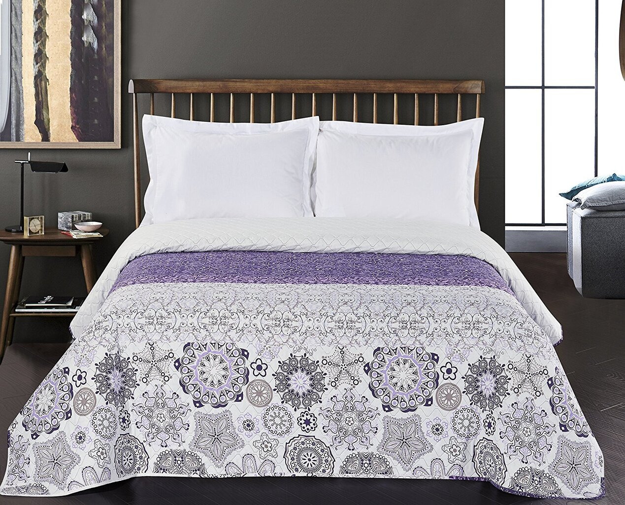 Dvipusė lovatiesė Alhambra Purple Violet, 200x220 cm kaina ir informacija | Lovatiesės ir pledai | pigu.lt