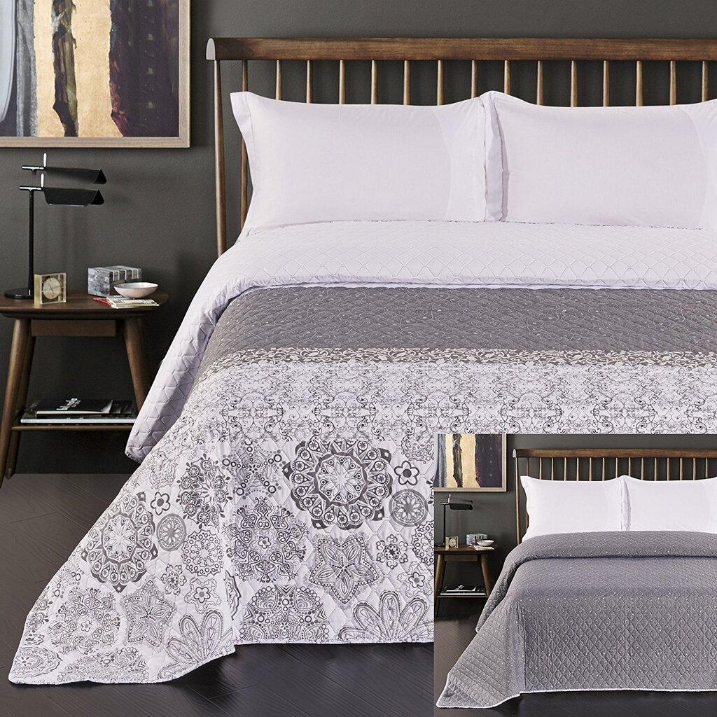 Dvipusė lovatiesė Alhambra White Grey, 220x240 cm kaina ir informacija | Lovatiesės ir pledai | pigu.lt