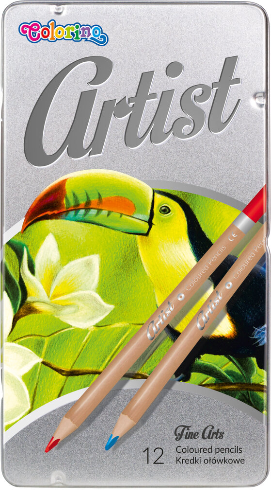 Spalvoti pieštukai, 12 spalvų, Colorino Artist kaina ir informacija | Piešimo, tapybos, lipdymo reikmenys | pigu.lt
