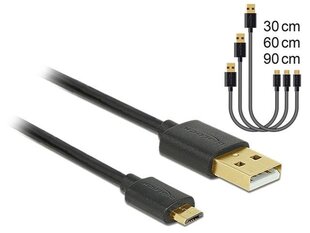 Delock, USB-A/Micro USB-B, 30/60/90 cm kaina ir informacija | Kabeliai ir laidai | pigu.lt