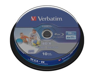 Verbatim BD-R 6x 25GB 10P CB DataLife Spausdinamas 43804 kaina ir informacija | Vinilinės plokštelės, CD, DVD | pigu.lt