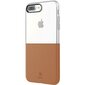 Baseus Half To Half Case Dual Silicone and Leather Case for Apple iPhone 7 Brown kaina ir informacija | Telefono dėklai | pigu.lt