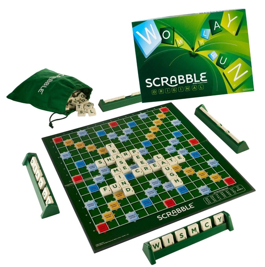 Žodžių žaidimas Scrabble, Mattel цена и информация | Stalo žaidimai, galvosūkiai | pigu.lt
