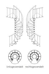 Spiraliniai laiptai DOLLE Calgary Diametras Ø 120 cm.Sidabrinė, kaina ir informacija | Laiptai | pigu.lt