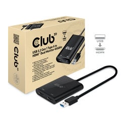 Адаптер CLUB3D USB A to HDMI™ 2.0 Dual Monitor 4K 60Hz цена и информация | Адаптеры, USB-разветвители | pigu.lt