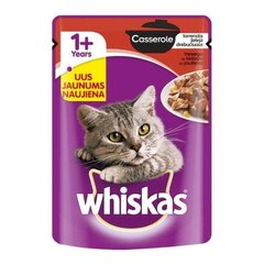 Полноценный корм для взрослых кошек „Whiskas“ c говядиной 85 г цена и информация | Консервы для кошек | pigu.lt