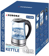 Aurora  AU3330 Kettle (2200W, LED, Filter, 1.7L) цена и информация | Электрочайники | pigu.lt