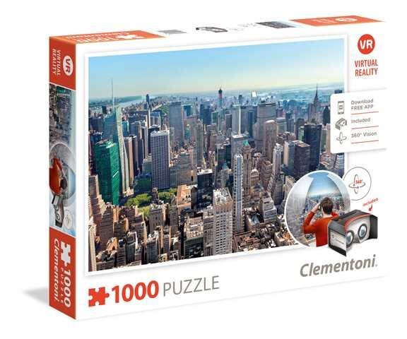 Dėlionė "New York" Clementoni su virtualios realybės akiniais, 1000 d. kaina ir informacija | Dėlionės (puzzle) | pigu.lt