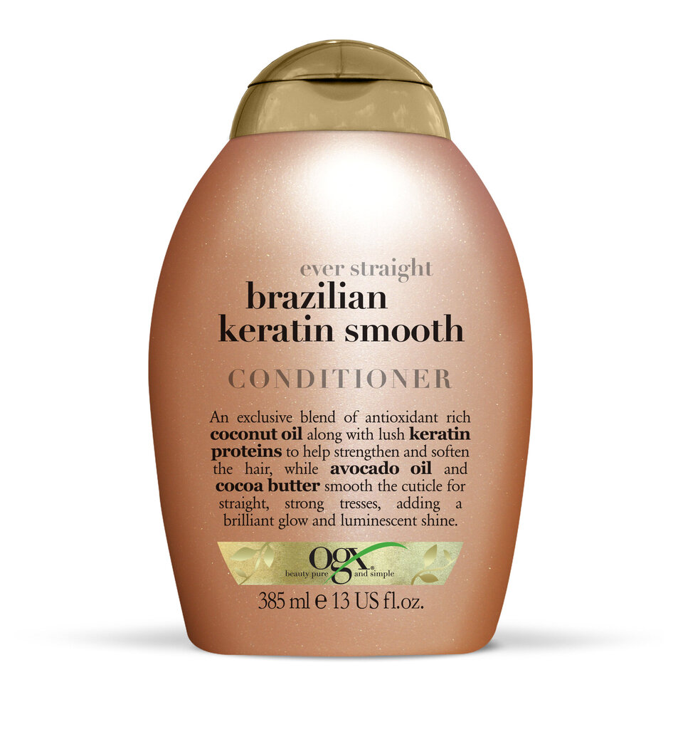 Glotninamasis plaukų kondicionierius Organix Brazilian Keratin, 385 ml kaina ir informacija | Balzamai, kondicionieriai | pigu.lt