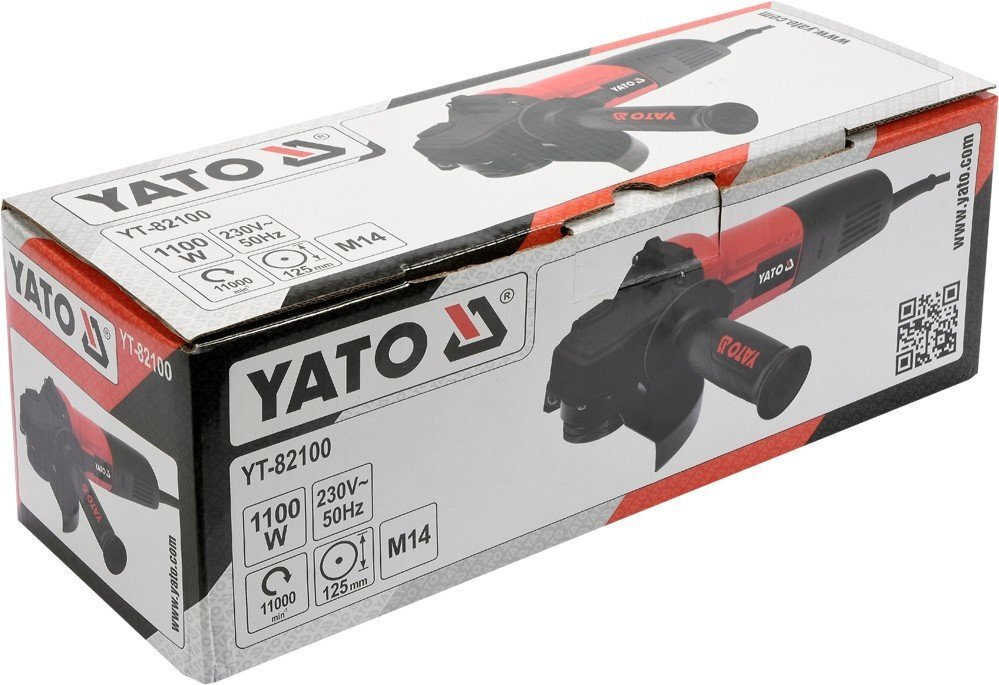 Kampinis šlifuoklis 1100W, d-125mm Yato YT-82100 kaina ir informacija | Šlifuokliai | pigu.lt