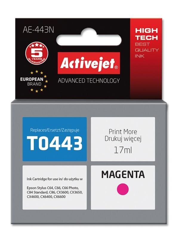 Ink ActiveJet AE-443 Epson T0443 kaina ir informacija | Kasetės rašaliniams spausdintuvams | pigu.lt