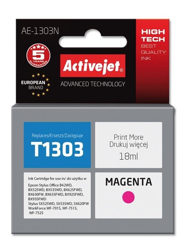 Activejet AE-1303N (Epson T1303), raudona kaina ir informacija | Kasetės rašaliniams spausdintuvams | pigu.lt